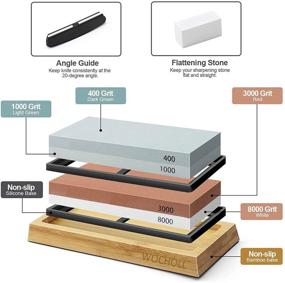 img 3 attached to WOCHOLL Заточный камень для заточки "Whetstone Sharpening Waterstone Flattener": Превосходный инструмент для точной заточки лезвия