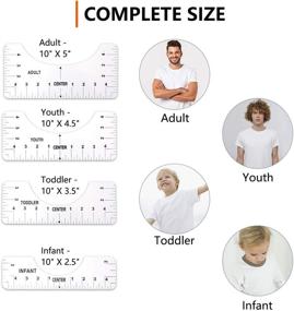 img 3 attached to 👕 T-Shirt Alignment Ruler - Set of 4 Tshirt Measurement Rulers for Perfect Fashion Sewing Center Design (White)