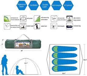 img 3 attached to Hewolf Палатка для кемпинга мгновенной установки - всепогодная легкая палатка-кабина, идеальная для пляжного туризма, походов и пеших прогулок.