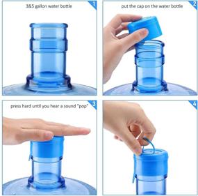 img 2 attached to 🍼 JVIGUE Non-Spill Cap Anti-Splash Bottle Caps with Water Bottle Handle - 10 Pack for 55mm 3 and 5 Gallon Water Jugs