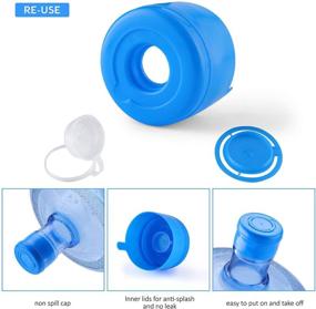 img 1 attached to 🍼 JVIGUE Non-Spill Cap Anti-Splash Bottle Caps with Water Bottle Handle - 10 Pack for 55mm 3 and 5 Gallon Water Jugs