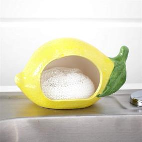 img 2 attached to Lemon-shaped Scrubbie Sponge 🍋 Holder with Bonus Scrubby Pad