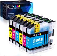 🖨️ e-z ink (tm) 6 pack compatible ink cartridge replacement for brother lc203xl lc203 xl, 2 cyan, 2 magenta, 2 yellow - for use with mfc-j480dw, mfc-j880dw, mfc-j4420dw, mfc-j680dw, mfc-j885dw logo