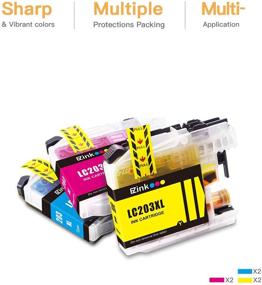 img 3 attached to 🖨️ E-Z Ink (TM) 6 Pack Compatible Ink Cartridge Replacement for Brother LC203XL LC203 XL, 2 Cyan, 2 Magenta, 2 Yellow - for use with MFC-J480DW, MFC-J880DW, MFC-J4420DW, MFC-J680DW, MFC-J885DW