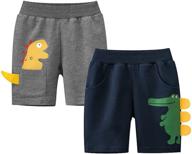 👕 gleaming grain boy's pull-on shorts: stylish and comfortable 2-pack sets for kids 2t-7t logo