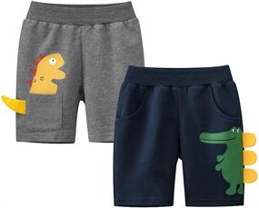 img 4 attached to 👕 Gleaming Grain Boy's Pull-on Shorts: Stylish and Comfortable 2-Pack Sets for Kids 2T-7T