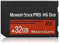 32gb memory stick pro-hg duo (hx) for psp 1000, 2000, 3000 & cameras - high performance memory card logo