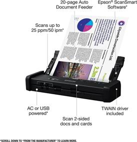 img 2 attached to 📄 Epson ES-200 Color Portable Document Scanner with ADF for PC and Mac: Sheet-fed and Duplex Scanning Capabilities