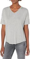 👕 marc new york performance women's short sleeve v-neck active t-shirt with mesh band detail - regular & plus sizes logo