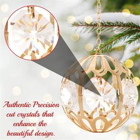 img 1 attached to 🎄 Matashi 24K Gold Plated Crystal Studded Christmas Hanging Ornament, 1.5" Ball Gold Decorations for Tree, Luxury Rich Holiday Wedding Party Decor, Gift Boxed with Storage Pouch