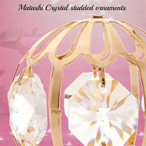 img 2 attached to 🎄 Matashi 24K Gold Plated Crystal Studded Christmas Hanging Ornament, 1.5" Ball Gold Decorations for Tree, Luxury Rich Holiday Wedding Party Decor, Gift Boxed with Storage Pouch