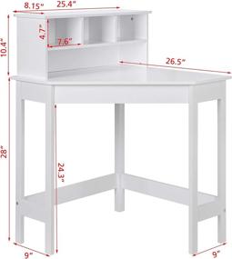 img 1 attached to 🖥️ UTEX Corner Desk with Storage and Hutch | Compact Study Computer Desk for Small Spaces | Reversible Hutch for Girls & Boys - White