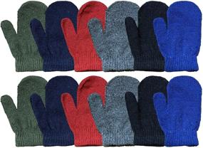 img 4 attached to Bulk Purchase: Yacht & Smith Kids Gloves & Mittens - Winter Striped Children Age 3-8