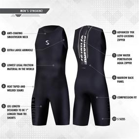 img 2 attached to Synergy Men's SynSkin Skinsuit: Triathlon Swimskin, Ironman USAT & FINA Approved
