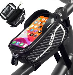 img 4 attached to 🚲 NICEWIN Bike Bag and Phone Holder - Waterproof Bike Handlebar Bag for Adults, Ideal Bike Accessories for Men and Women