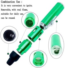 img 1 attached to 🔥 FengFang All-in-One Butane Torch Lighter: Portable Metal Pipe Lighter with Inflatable Detachable Green Lighter