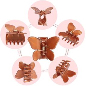 img 3 attached to Butterfly Clips Solid Color Barrettes