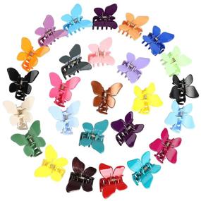 img 4 attached to Butterfly Clips Solid Color Barrettes