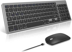 img 4 attached to 🔌 Compact Rechargeable Bluetooth Keyboard and Mouse Combo for iPad/iPhone (iPadOS 13/iOS 13+), Grey - Buy Online