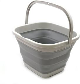 img 4 attached to 🧺 SAMMART 10L (2.6 gallon) Collapsible Rectangular Handy Basket/Bucket (1, Grey)" --> "SAMMART 10L Grey Collapsible Rectangular Handy Basket/Bucket (2.6 gallon Capacity)