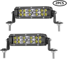 img 4 attached to 🚗 Auto Power Plus LED Light Pods 6-inch Off Road Driving Lights Dual Row LED Light Bar Waterproof Spot Flood Combo Lights for Truck UTV ATV Boat