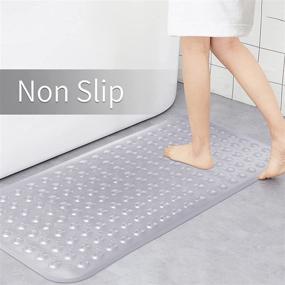 img 1 attached to 🛀 Yimobra Original Bathtub Shower Mat: Non Slip Bath Mat for Tub with Suction Cups, Drain Holes, and Washable Design - Phthalate, Latex, and BPA Free - 31 x 15.3 Inches - Clear Gray