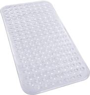 🛀 yimobra original bathtub shower mat: non slip bath mat for tub with suction cups, drain holes, and washable design - phthalate, latex, and bpa free - 31 x 15.3 inches - clear gray logo