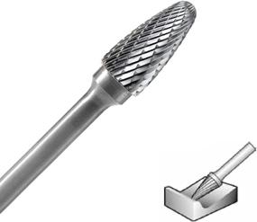 img 2 attached to 🔧 YUFUTOL SF-5L6 Tungsten Carbide Burr - 6” Double Cut Burr File (1/2” Cutter Dia x 1” Cutter Length) with Tree Shape Radius End - High Quality Carbide Burr for Precision Grinding - 1 Piece