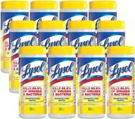 lysol disinfecting wipes, lemon & lime blossom, case of 12 (420 total wipes) - effective sanitizer for surfaces logo