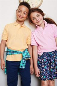 img 2 attached to Short Sleeve Interlock Polo Shirt for Little Kids - Lands' End School Uniform