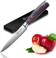 paudin german high carbon stainless steel utility knife - ideal for precision cutting, chopping, and carving - ergonomic handle & gifted box included logo