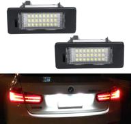 gempro led license plate lights assembly rear tag lamps kit for bmw | xenon white | 2 packs logo