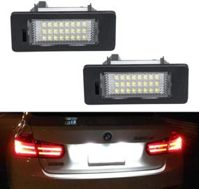 img 4 attached to GemPro LED License Plate Lights Assembly Rear Tag Lamps Kit for BMW | Xenon White | 2 Packs