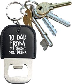 img 3 attached to 🍺 Dad's Reasons to Drink Leather Bottle Opener Keychain - Perfect Father's Day, Retirement, Birthday Gift for Beer Lovers – Funny Brewery Bar Accessories for Christmas Holidays from Kids, Daughter, Son