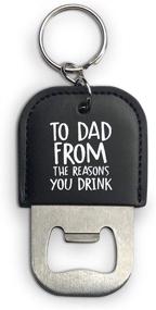 img 4 attached to 🍺 Dad's Reasons to Drink Leather Bottle Opener Keychain - Perfect Father's Day, Retirement, Birthday Gift for Beer Lovers – Funny Brewery Bar Accessories for Christmas Holidays from Kids, Daughter, Son