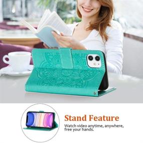 img 2 attached to 📱 JanCalm iPhone 11 Wallet Case - Stylish Green PU Leather Cover with Card Holder and Stand Feature