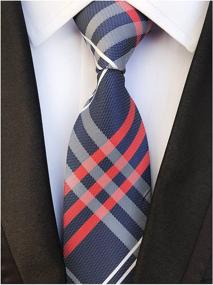 img 2 attached to Classy Check Striped Regular Wedding Necktie: Elevate Your Formal Look with Style