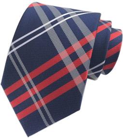 img 1 attached to Classy Check Striped Regular Wedding Necktie: Elevate Your Formal Look with Style
