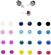 🌈 multicolor nylon plastic hypoallergenic earrings set with designeddazzle stud posts logo