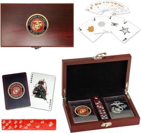 img 3 attached to 🎁 USMC Playing Cards & Marine Corps Dice Gift Set - Perfect Present for Marines