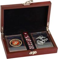 🎁 usmc playing cards & marine corps dice gift set - perfect present for marines логотип