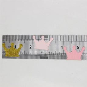 img 2 attached to 👑 Mybbshower Paper Crown Confetti: Princess Birthday Party Table Scatter, Baby Girl Shower Pink Gold Glitter Decorations (Pack of 200)