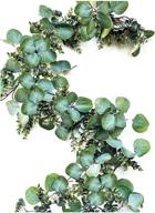 🌿 wildivory eucalyptus garland: realistic faux greenery for wedding décor, table runner, mantle - lush boxwood & silver dollar eucalyptus leaves logo