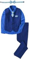 👔 nainela boy's pinstripe formal dresswear vest and pants set - perfect for special occasions logo