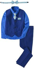 img 4 attached to 👔 NaineLa Boy's Pinstripe Formal Dresswear Vest and Pants Set - Perfect for Special Occasions