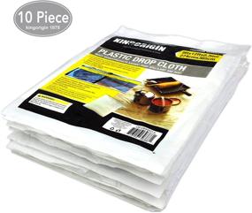 img 2 attached to 🎨 KINGORIGIN 10 Piece Plastic Drop Cloth Sheet - 9x12 Feet 90004A - Ideal for Painting Supplies, Couch Cover, and Furniture Protection