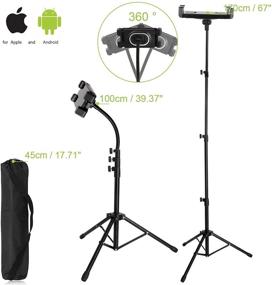 img 3 attached to 📱 67-inch Gooseneck Floor Stand for Tablet, iPad Tripod Stand with 360° Rotating Mount for iPhone iPad Mini, iPad Air, iPad Pro and All 4.7 -11.9 Inch Tablets