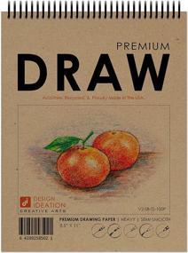 img 4 attached to 🎨 Multi-Media Design Ideation Drawing Book | Spiral Bound for Pencil, Ink, Marker, Charcoal, and Watercolor Paints | Ideal for Art, Design, and Education | 8.5" x 11" | 1 Book