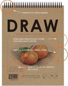 img 1 attached to 🎨 Multi-Media Design Ideation Drawing Book | Spiral Bound for Pencil, Ink, Marker, Charcoal, and Watercolor Paints | Ideal for Art, Design, and Education | 8.5" x 11" | 1 Book