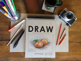 img 3 attached to 🎨 Multi-Media Design Ideation Drawing Book | Spiral Bound for Pencil, Ink, Marker, Charcoal, and Watercolor Paints | Ideal for Art, Design, and Education | 8.5" x 11" | 1 Book